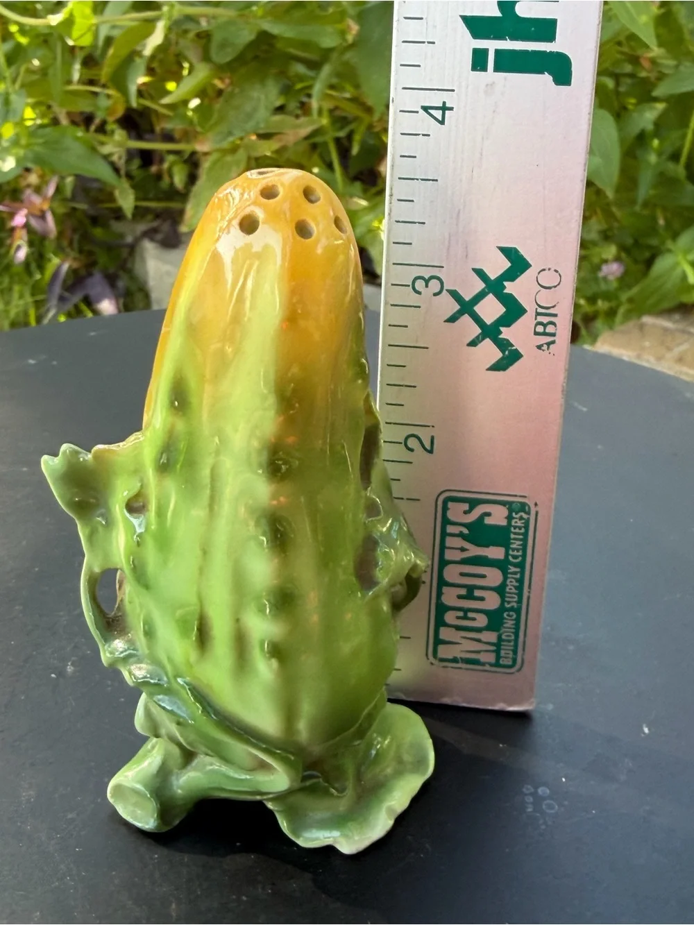 Vintage 1950’s Cucumber Salt Shaker RARE Partial Original Label And Cork Stopper